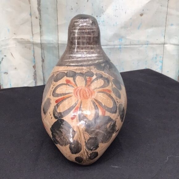 Handcrafted Ceramic Bird Figurine With Tribal Design - Picture 4 of 6